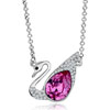 Swan October Birthstone Pink Made Swarovski Crystal Pendant