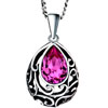 Pugster Drop With Flower And October Birthstone Swarovski Pink Crystal Drop