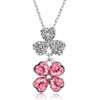 Pugster Clover And October Birthstone Swarovski Pink Crystal Four Leaf Clover