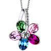 Pugster Exceedingly Beautiful Colorful Swarovski Crystal Flower