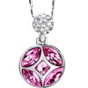 Pugster Round With October Birthstone Swarovski Pink Crystal Petal And Square