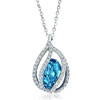 March Birthstone Aquamarine Made Swarovski Crystal Teardrop Of Love Surrou...