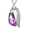 Pugster October Birthstone Swarovski Pink Crystal Utopian Drop And Leaf With Det