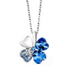 March Birthstone Light Sapphire Made Swarovski Crystal Lucky Clover Pendant