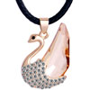 Rose Gold Swan Clear Crystal Topaz Made Swarovski Crystal Pegasus Focal Pe...