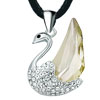 Silver Tone Swan Clear Detailed Jonquil Made Swarovski Crystal Pegasus Foc...