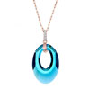Pugster Classic March Birthstone Swarovski Aquamarine Crystal Oval With Hollow