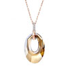 Pugster Classic November Birthstone Swarovski Topaz Crystal Oval With Hollow