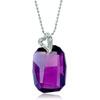 Pugster Classic Heart And February Birthstone Swarovski Purple Crystal Cut Oval