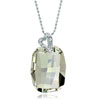 Pugster Beautiful April Birthstone Clear Swarovski Crystal Cut Oval