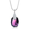 Pugster Classic Drop And February Birthstone Swarovski Purple Crystal Cut Oval