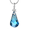 Pugster Classic Butterfly And March Birthstone Swarovski Aquamarine Crystal Cut