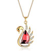 18K Gold Plated  Swan  Jan Birthstone Garnet Red Swarovski Crystal  ... 