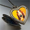 Basset  Hound Dog  Photo Heart And Flower Pendant