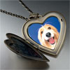 Bearded Collie  Face  Heart And Flower Pendant