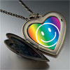 Rainbow  Happy  Face Heart And Flower Pendant