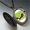 Basset  Hound Dog  Brown Oval And Flower Yellow Pendant