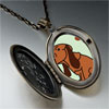 Blood  Hound Dog  Oval And Flower Yellow Pendant