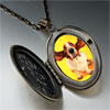 Basset  Hound  Big Ears Oval And Flower Yellow Pendant
