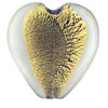 Clear Gold  Lampwork  Heart Murano Glass Loose  Beads 