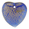 Purple  Lampwork  Heart Murano Glass Loose  Beads 