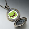 Basset  Hound Dog  Brown Round And Flower Pendant