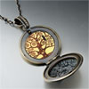 The Tree Of Life Painting Round And Flower Pendant