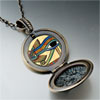 Gold Plated Egyptian Eye Of Horus Photo Round And Flower Pendant