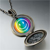 Rainbow  Happy  Face Round And Flower Pendant
