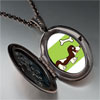 Basset  Hound Dog  Brown Oval And Flower Pendant