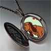Blood  Hound Dog  Oval And Flower Pendant