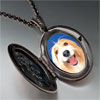 Bearded Collie  Face  Oval And Flower Pendant