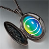 Rainbow  Happy  Face Oval And Flower Pendant