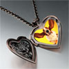 Basset  Hound  Big Ears Heart And Rose Pendant