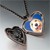 Bearded Collie  Face  Heart And Rose Pendant