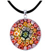 Red And Orange Round Millefiori Pendant