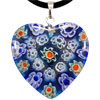 Blue Heart Millefiori Pendant