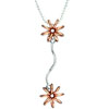 Copper And Silver Tone Flower Metalwork  Pendant 