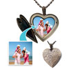 Bronze Tone Heart Love Customer  Photo Pendant  Necklace 18"