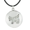 Silver Tone Dog Studded Pendant