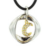 Studded Moon And Halo Pendant