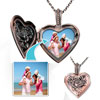 Copper Tone Heart Love Customer  Photo  Flowers  Pendant  Necklace 18