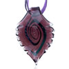 Black Swirl Brown Serrate Leaf Dichroic Glass Pendant