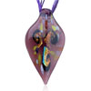 Golden Spots Bean Red Fused Dichroic  Glass  Pendant