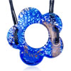 Blue Floret Dichroic  Glass   Pendant 