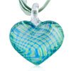 Blue And Green Stripe Heart Pendant