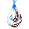 Silver Foil Red And Blue Drop Pendant
