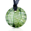 Silver Foil Green Grid Round Pendant