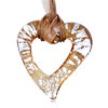 Silver Speckle Amber Open Heart Pendant