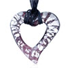Silver Speckle Purple Open Heart Pendant